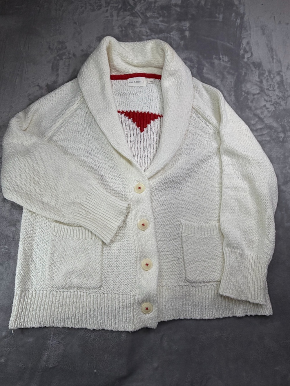 Cozy Cream Shawl-Collar Button Cardigan Fall Cozy Sweater Women’s Winter L